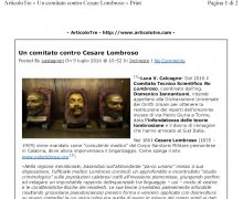 Un Comitato Contro Cesare Lombroso