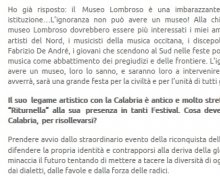 Eugenio Bennato: â€œLâ€™ignoranza non puoâ€™ avere un museoâ€¦â€