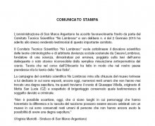 Comunicato Stampa del Comune di San Marco Argentano