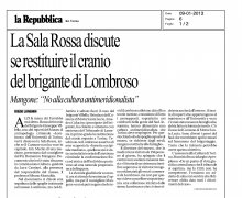 La Sala Rossa discute se restituire il cranio del brigante di Lombroso