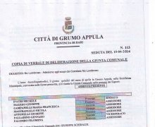 La CittÃ  di Grumo Appula (BA) ha aderito al Comitato No Lombroso