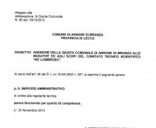 La CittÃ  di Annone di Brianza ha aderito al Comitato No Lombroso