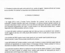 La CittÃ  di Baselice (BN) ha aderito al Comitato No Lombroso