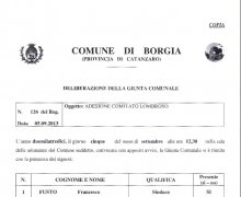 La CittÃ  di Borgia (CZ) ha aderito al Comitato No Lombroso