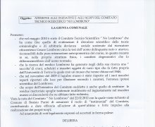Adesione della Giunta comunale di Bosisio Parini alle iniziative e agli scopi del Comitato Tecnico Scientifico 