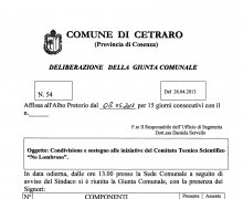 Adesione della CittÃ  di Cetraro (CS) al Comitato No Lombroso