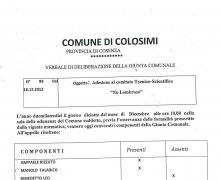 La CittÃ  di Colosimi (CS) ha aderito al Comitato No Lombroso