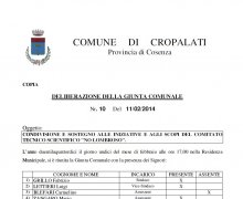 La CittÃ  di Cropalati (CS) ha aderito al Comitato No Lombroso