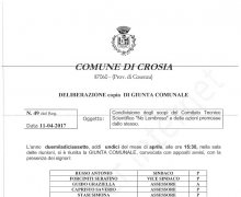 La CittÃ  di Crosia (CS) Ã¨ Testimonial del Comitato No Lombros