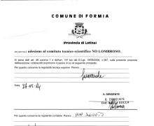 La CittÃ  di Formia (LT) ha aderito al Comitato No Lombroso