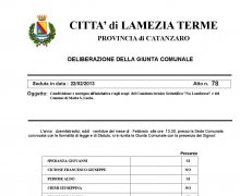 Adesione della CittÃ  di Lamezia Terme (CZ) al Comitato No Lombroso