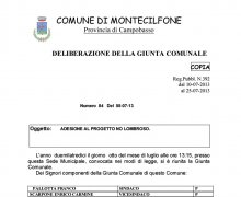 Adesione della CittÃ  di Montecilfone (CB) al Comitato No Lombroso