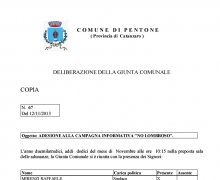 La CittÃ  di Pentone (CZ) ha aderito al Comitato No Lombroso