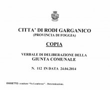 La CittÃ  di Rodi Garganico (FG) ha aderito al Comitato No Lombroso