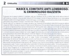 Nasce  il Comitato No Lombroso: il criminologo razzista 