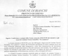 Comune di Bianchi, lettera di condivisione d'intenti