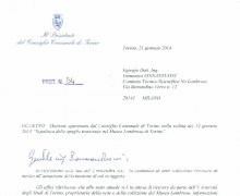 dal Presidente del Consiglio del Comune di Torino