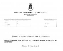 Adesione della CittÃ  di Mirabello Sannitico (CB) al Comitato No Lombroso