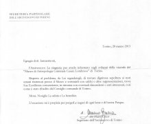 Comunicazione di Mons. Cesare Nosiglia, Arcivescovo Metropolita di Torino