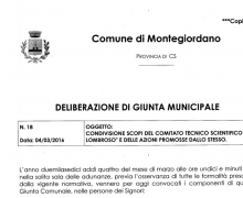 La Città di Montegiordano è Testimonial del Comitato No Lombroso