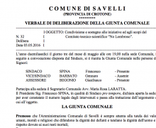 La Città di Savelli (KR) è Testimonial del Comitato No Lombroso