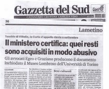 Il ministero certifica: quei resti sono acquisiti in modo abusivo 